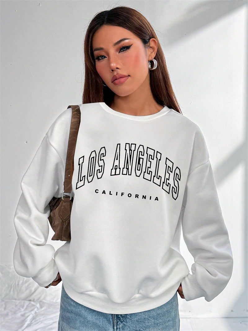 Women Los Angeles Printed Casual Pullover Long Sleeve Sweatshirt