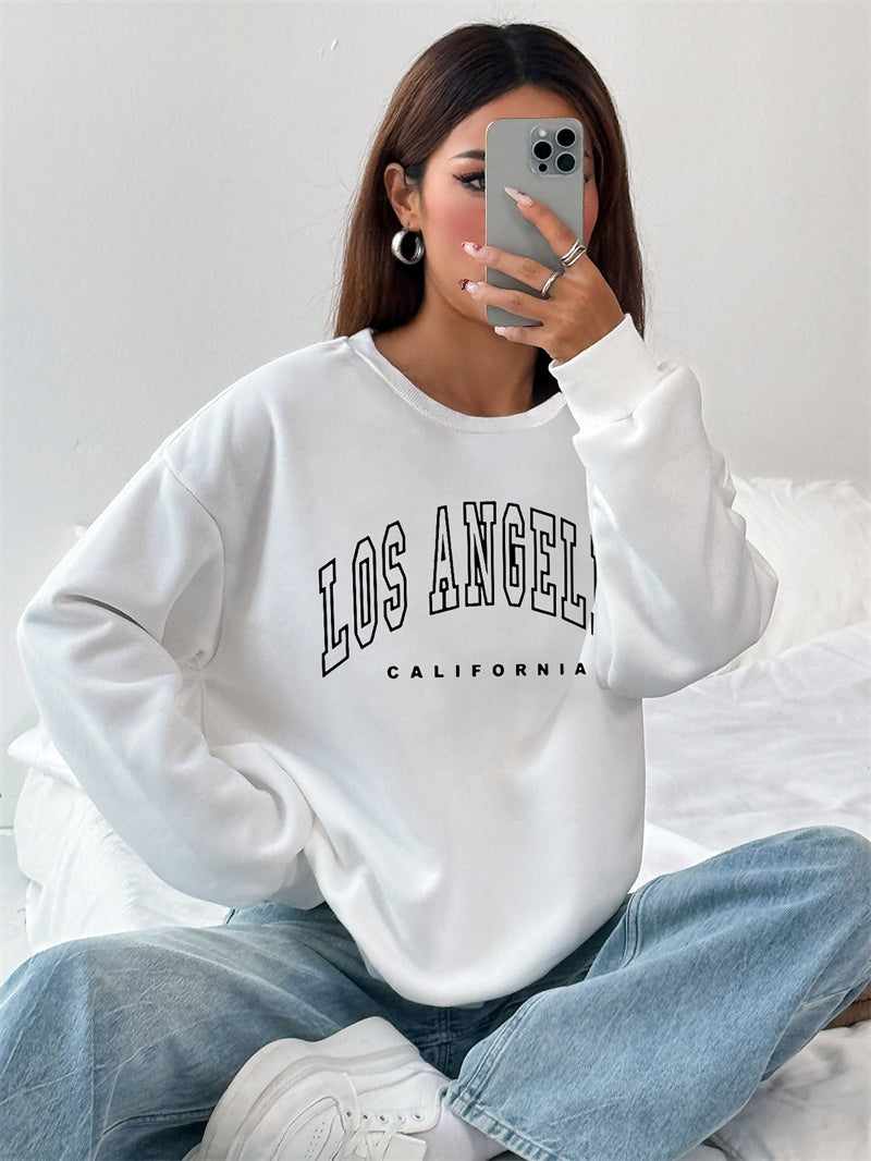 Women Los Angeles Printed Casual Pullover Long Sleeve Sweatshirt