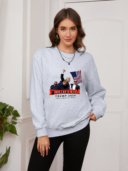 Women FREEDOM 2024 Printed Casual Sweatshirt