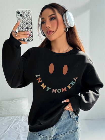 Women Fall Printed Pullover Smile Printed Sweatshirts