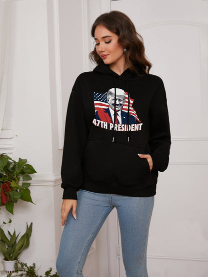 Women 47th President Print Casual Hoodie