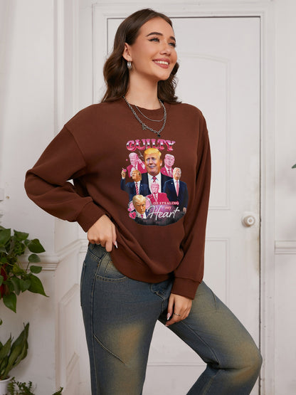 Women GUILTY TRUMP Character Printed Casual Sweatshirt