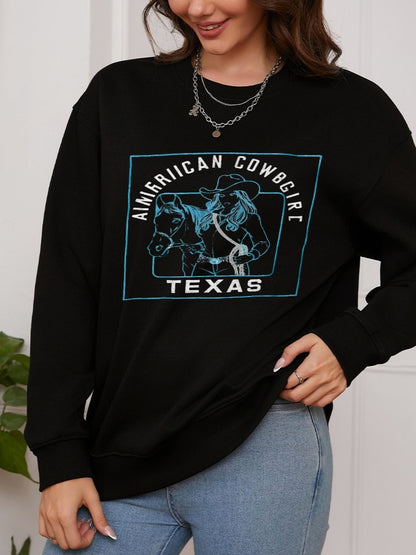 Women American Cowgirl Print Casual Sweatshirt