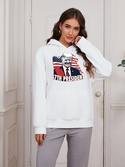 Women 47th President Print Casual Hoodie