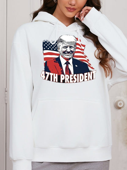 Women 47th President Print Casual Hoodie