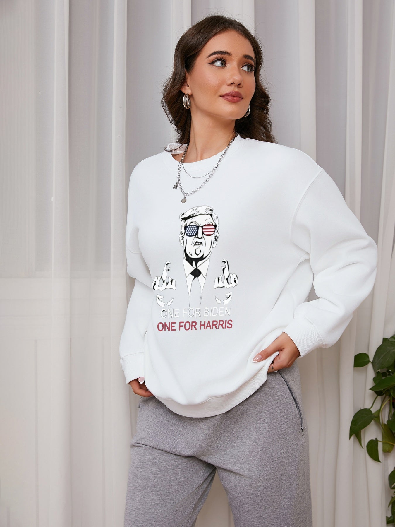 Women ONE FOR XXX Printed Casual Sweatshirt