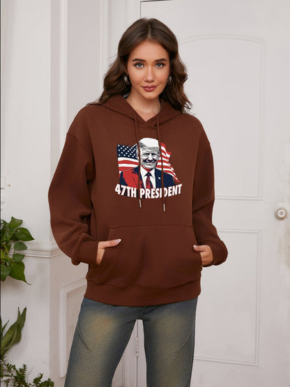 Women 47th President Print Casual Hoodie