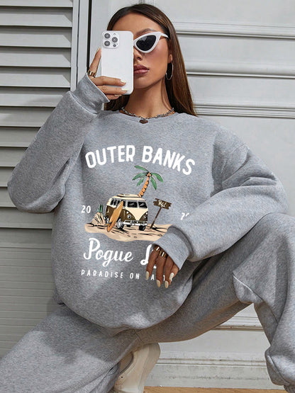 Women OUTER BANKS Campervan Print Sweatshirt