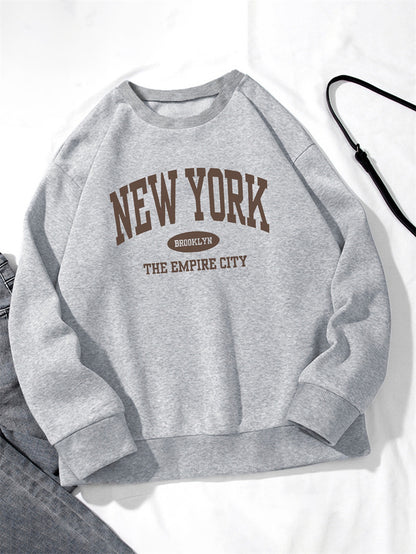 Women New York Letter Print Casual Sweatshirt