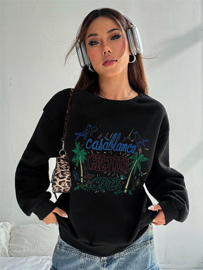 Women Cabablanca GeNTS Letter Print Casual Sweatshirt