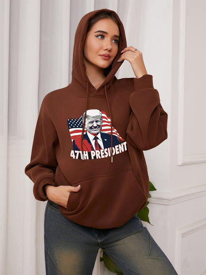 Women 47th President Print Casual Hoodie