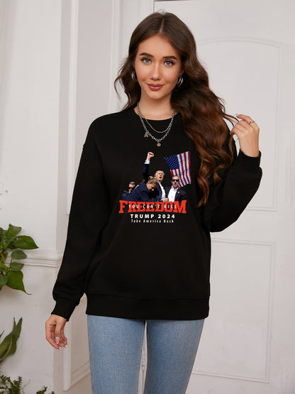 Women FREEDOM 2024 Printed Casual Sweatshirt