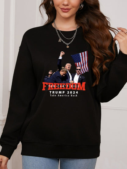 Women FREEDOM 2024 Printed Casual Sweatshirt