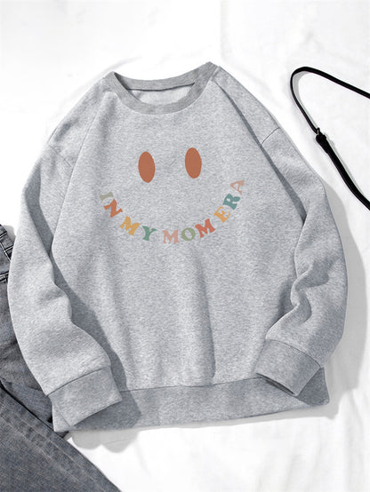 Women Fall Printed Pullover Smile Printed Sweatshirts