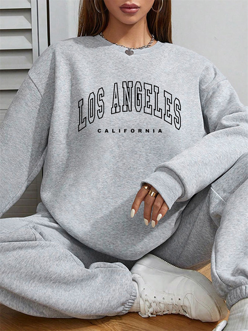 Women Los Angeles Printed Casual Pullover Long Sleeve Sweatshirt