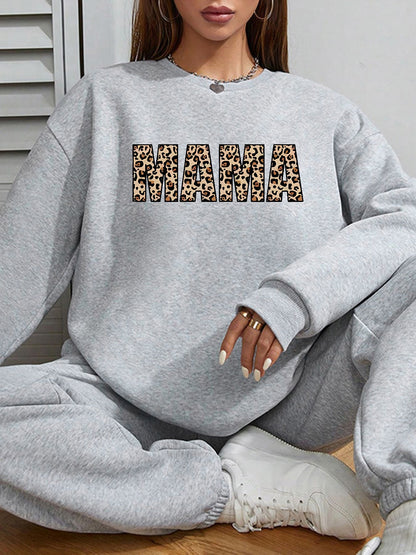 Women MAMA Printed Oversized Sweatshirts Casual Pullovers