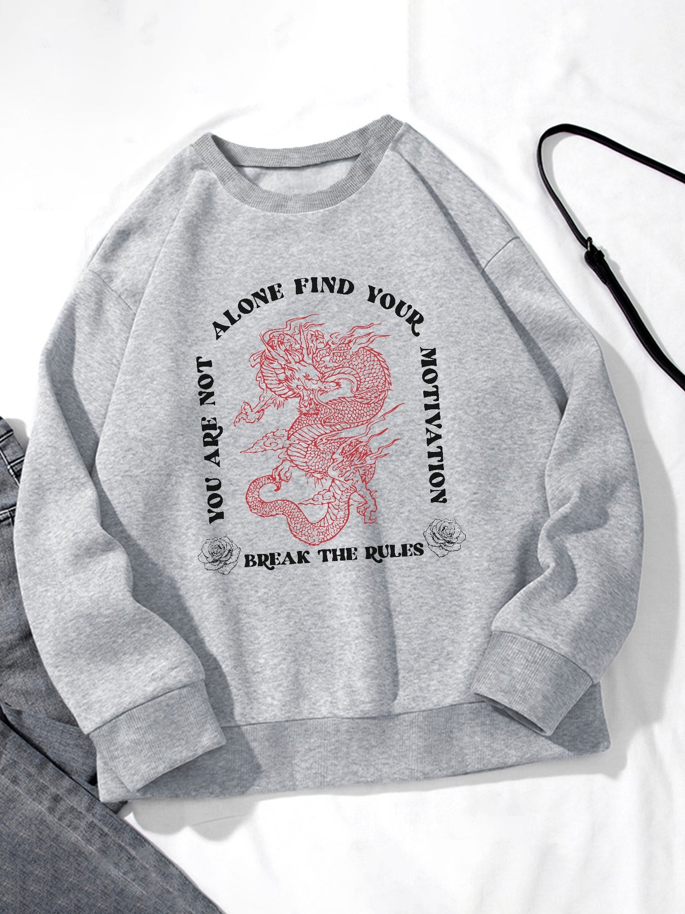 Women Chinese Style Dragon Printed Element Versatile Sweatshirt