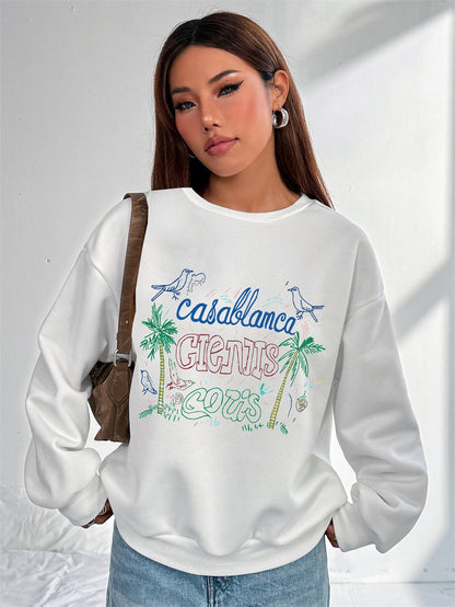 Women Cabablanca GeNTS Letter Print Casual Sweatshirt