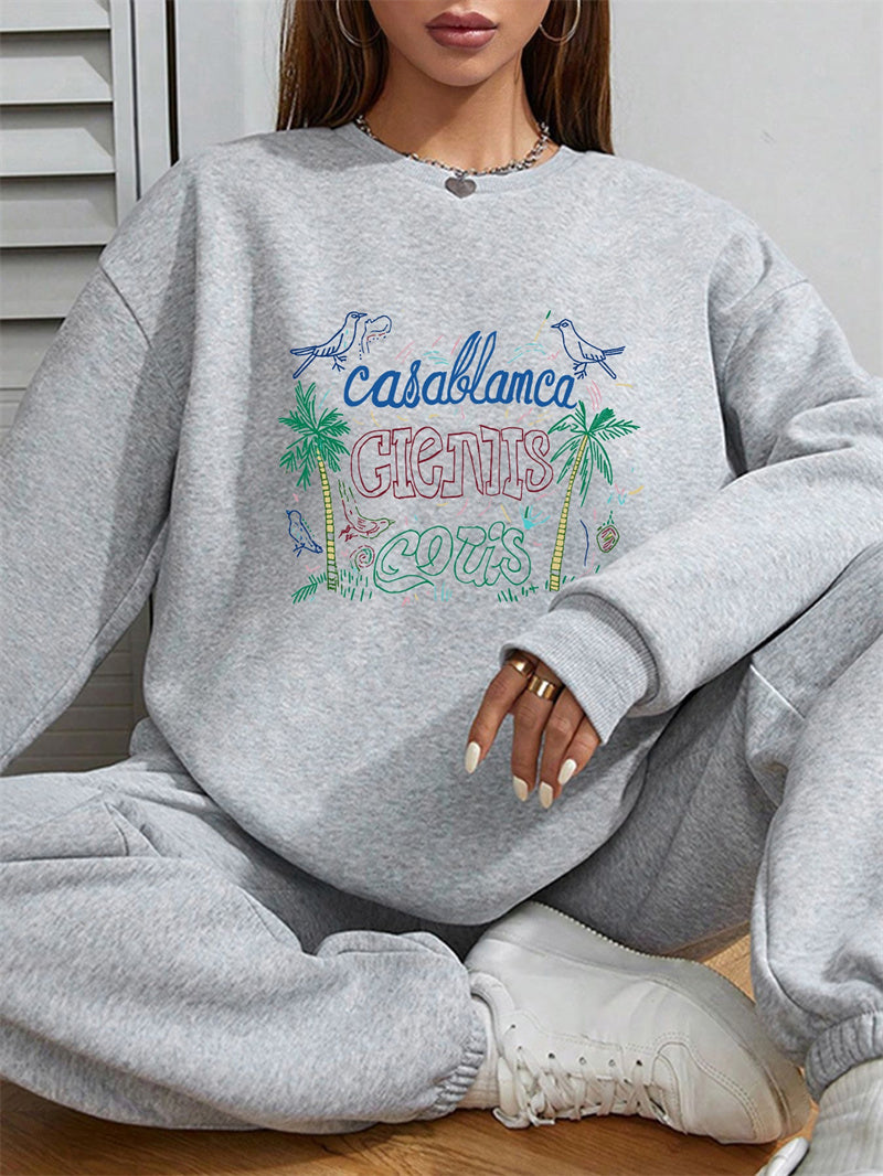 Women Cabablanca GeNTS Letter Print Casual Sweatshirt