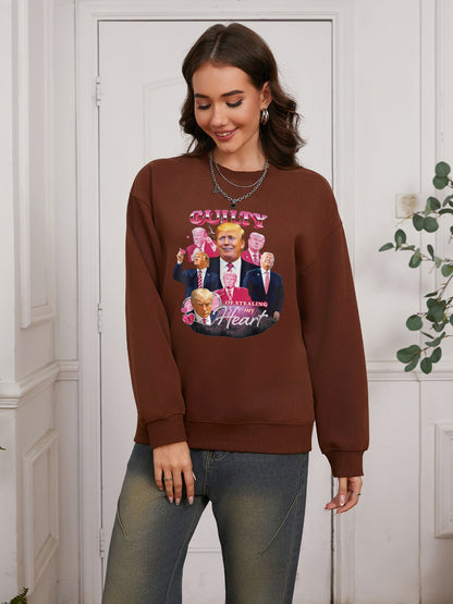 Women GUILTY TRUMP Character Printed Casual Sweatshirt