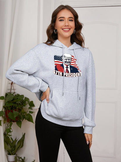 Women 47th President Print Casual Hoodie