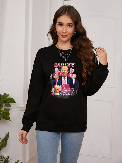 Women GUILTY TRUMP Character Printed Casual Sweatshirt