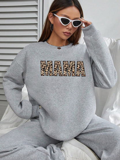 Women MAMA Printed Oversized Sweatshirts Casual Pullovers