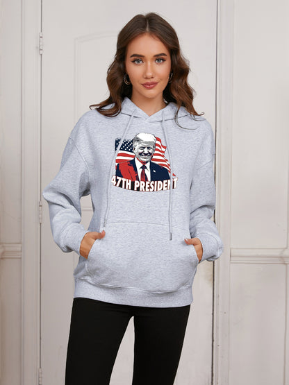 Women 47th President Print Casual Hoodie