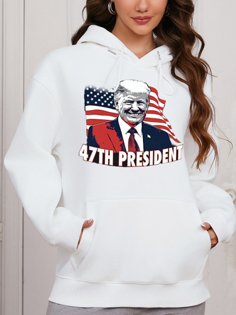 Women 47th President Print Casual Hoodie