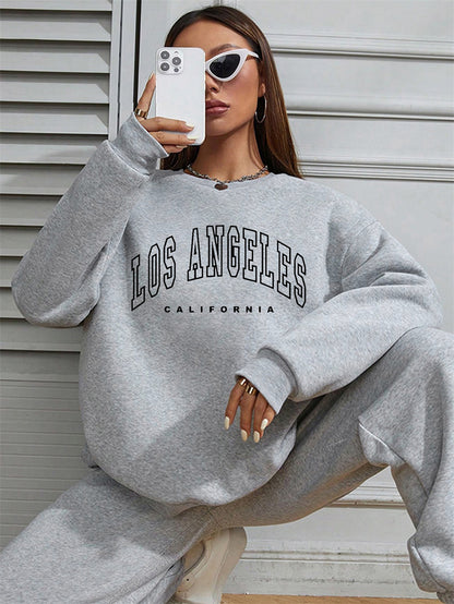 Women Los Angeles Printed Casual Pullover Long Sleeve Sweatshirt