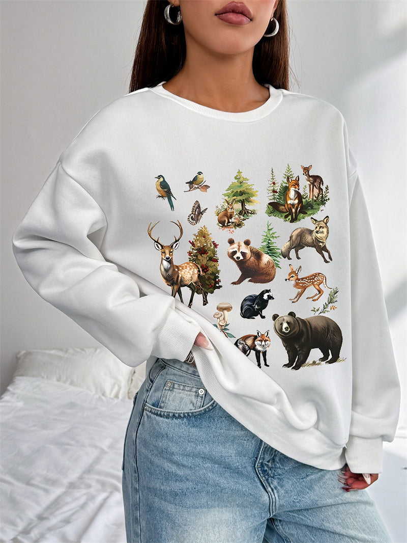 Women Animal Printed Casual Versatile Sweatshirt