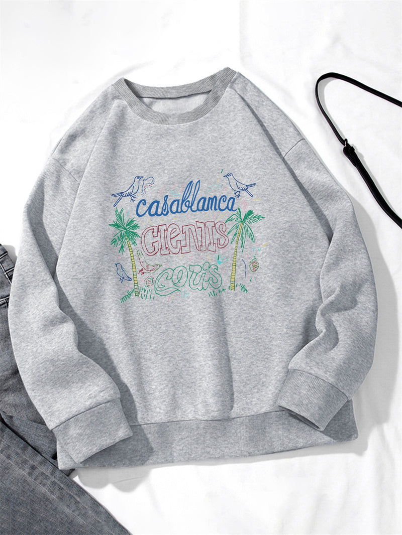 Women Cabablanca GeNTS Letter Print Casual Sweatshirt