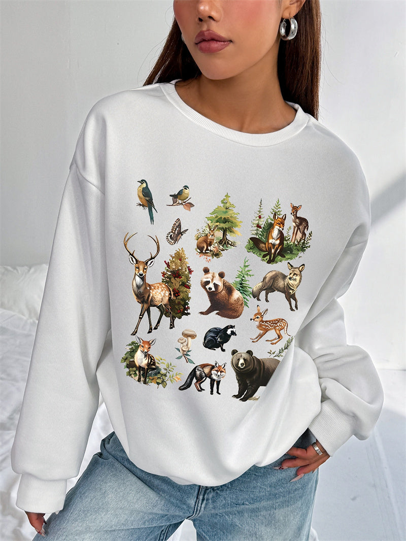 Women Animal Printed Casual Versatile Sweatshirt