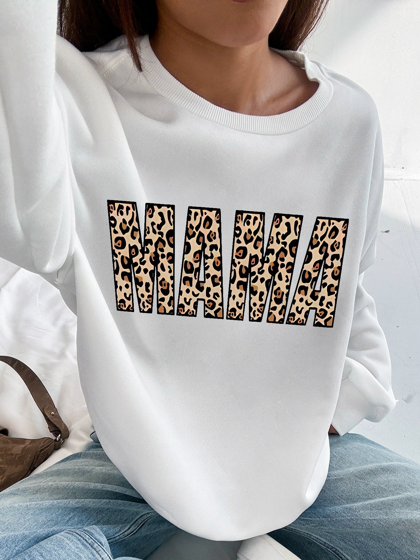 Women MAMA Printed Oversized Sweatshirts Casual Pullovers