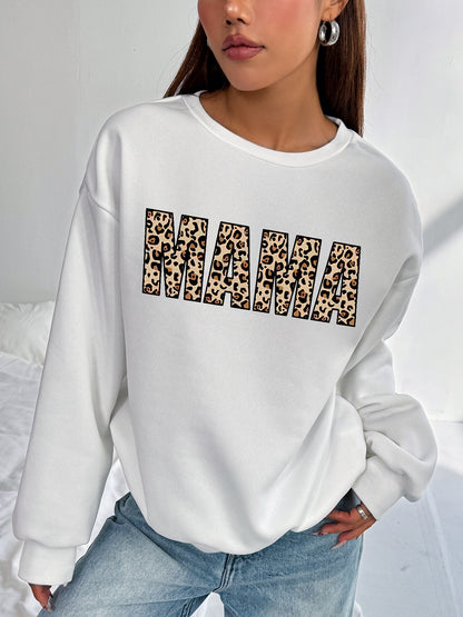 Women MAMA Printed Oversized Sweatshirts Casual Pullovers