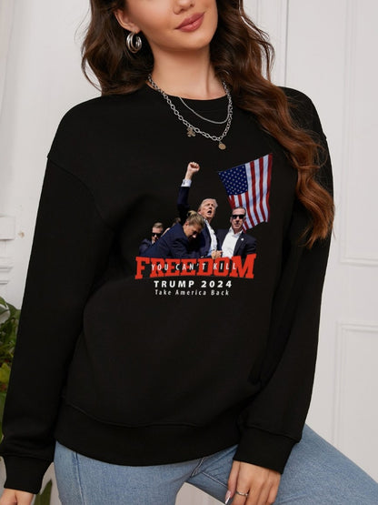 Women FREEDOM 2024 Printed Casual Sweatshirt