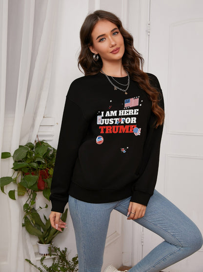 Women I'M HERE JUST FOR TURMP Long Sleeve Casual Sweatshirt