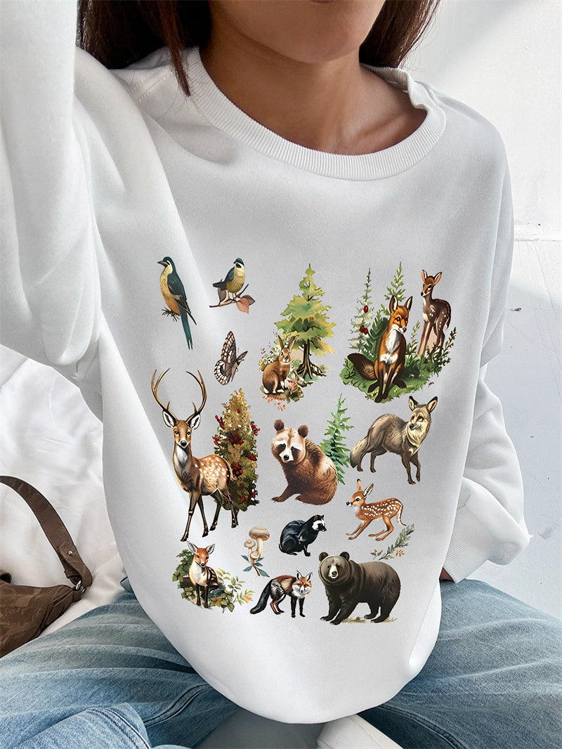 Women Animal Printed Casual Versatile Sweatshirt