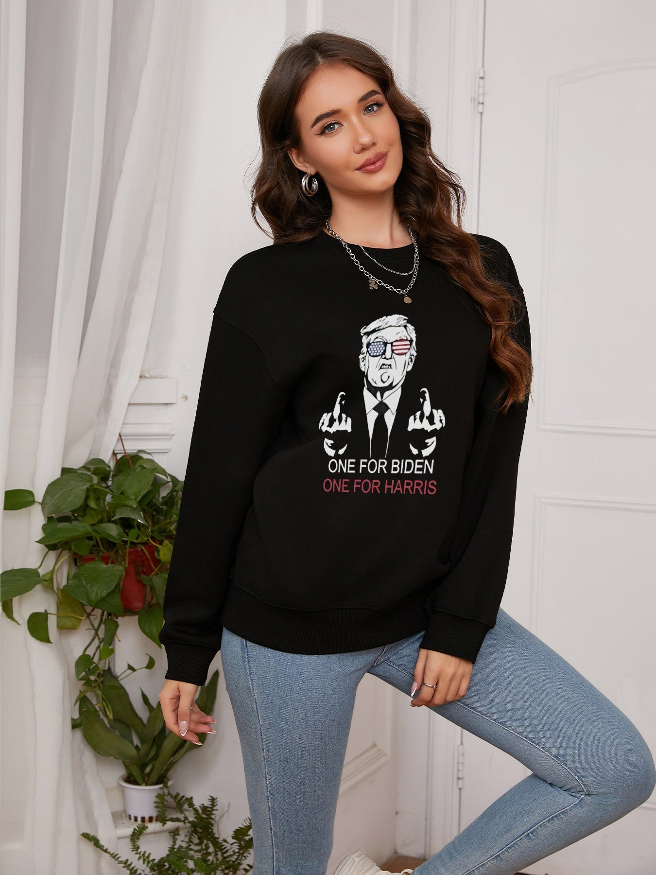 Women ONE FOR XXX Printed Casual Sweatshirt