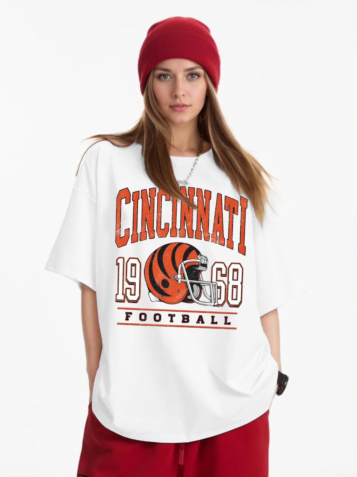 Women 1968 Football Helmet Printed Casual Short Sleeve T-Shirt