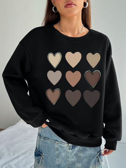 Women Nine Hearts Printed Casual Sweatshirt