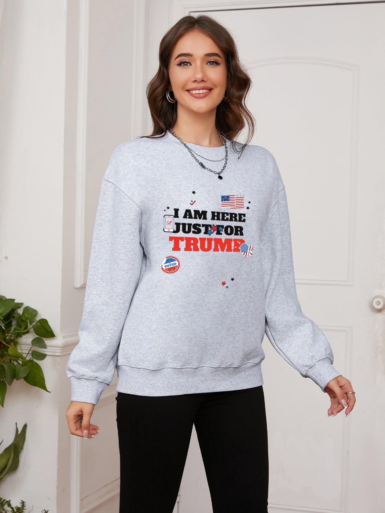 Women I'M HERE JUST FOR TURMP Long Sleeve Casual Sweatshirt