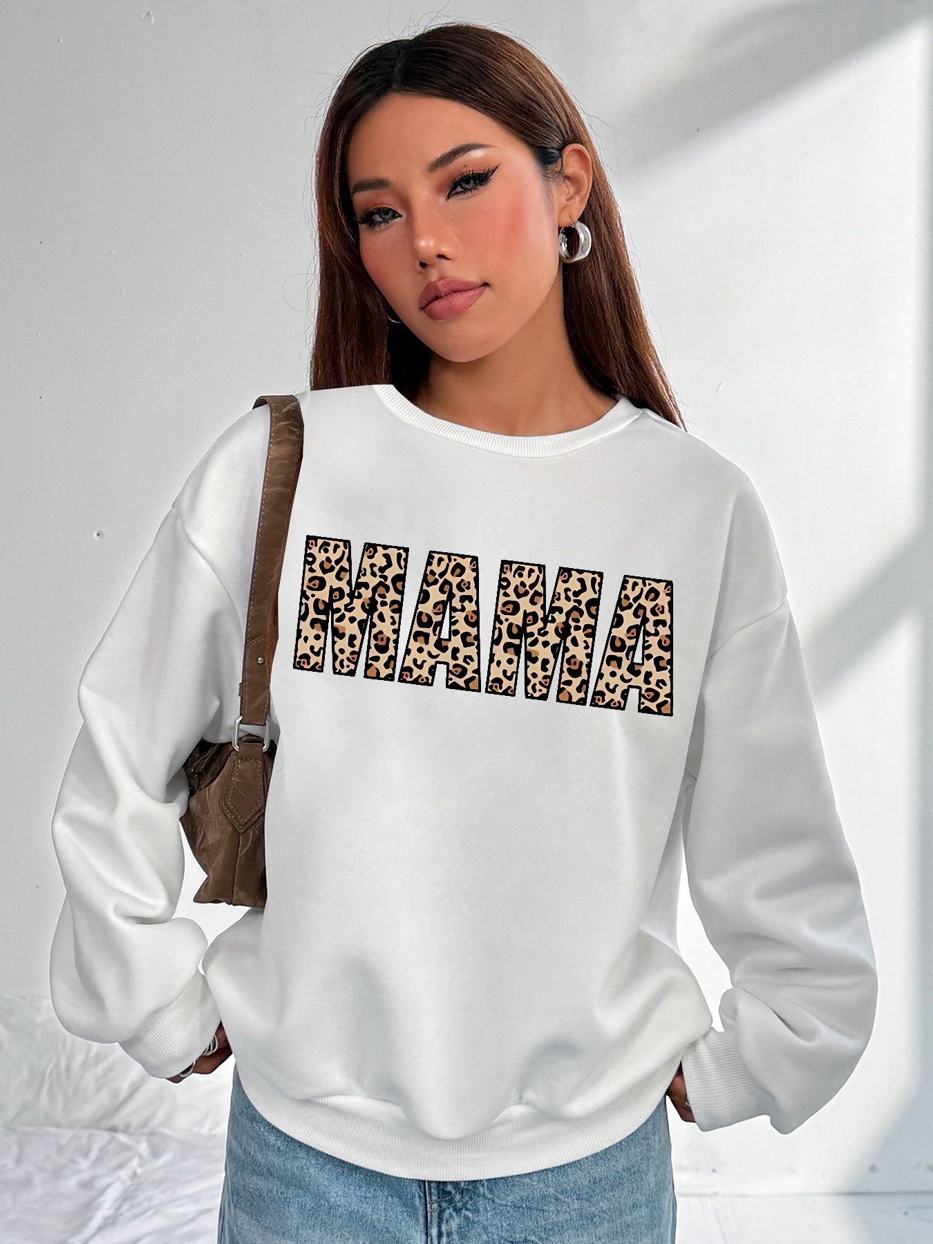 Women MAMA Printed Oversized Sweatshirts Casual Pullovers