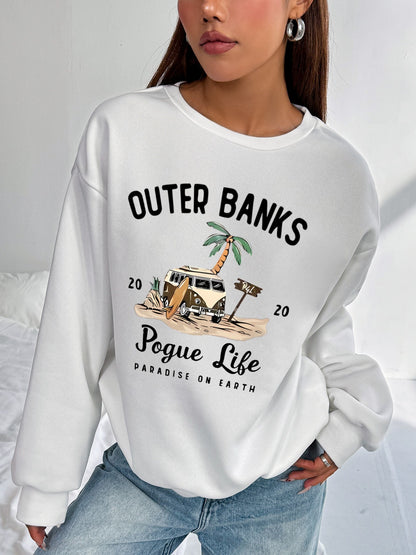 Women OUTER BANKS Campervan Print Sweatshirt