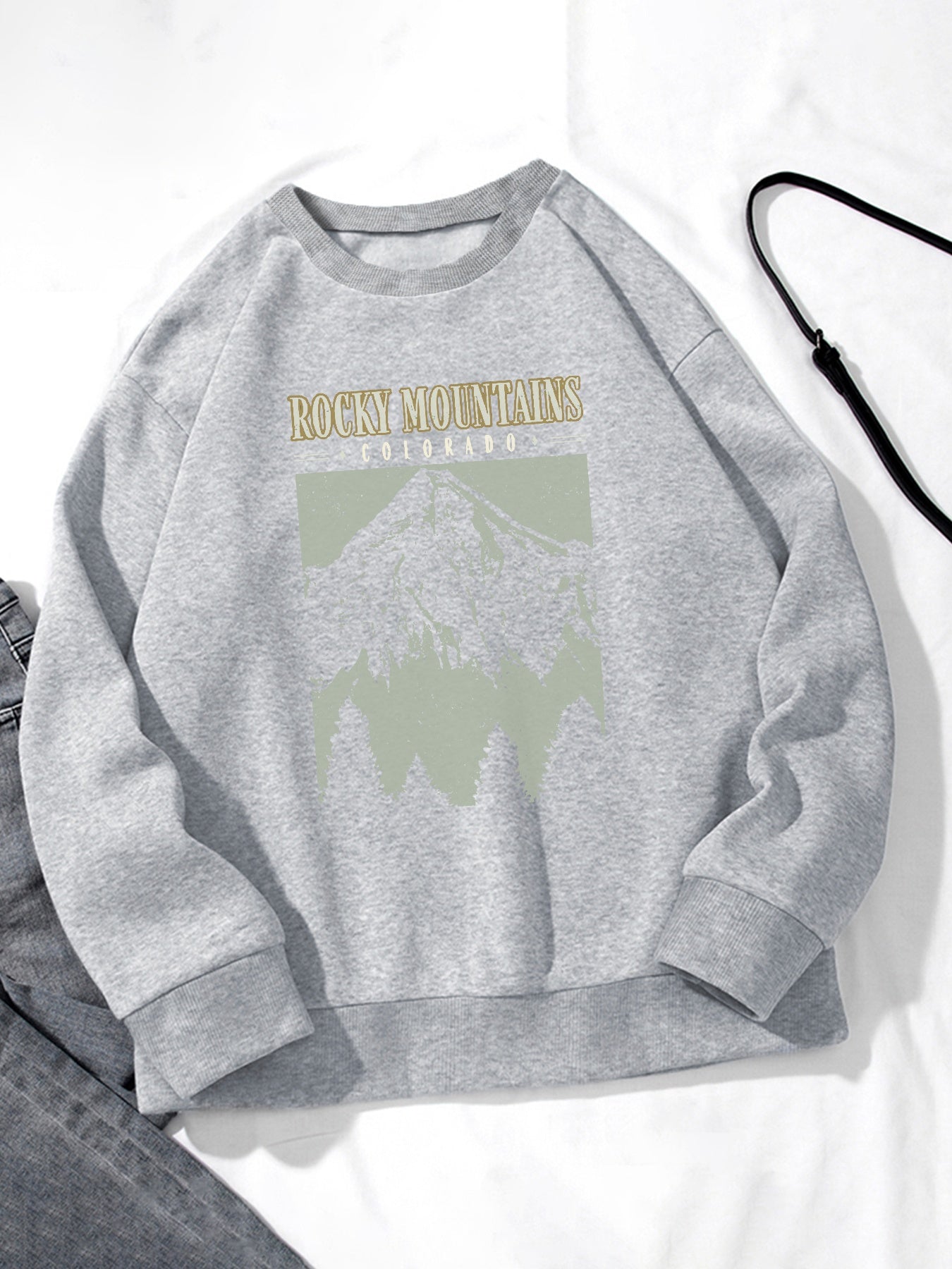 Women Snow Mountain Printed Casual Sweatshirt