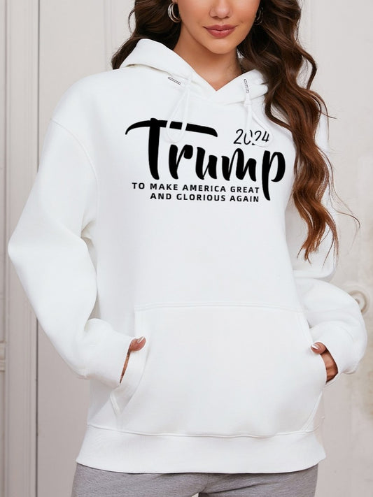 Women Trump 2024 Print Casual Hoodie