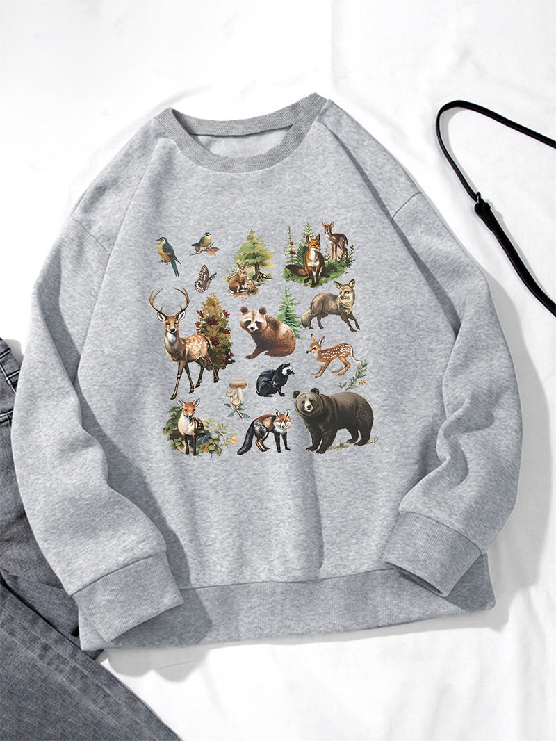 Women Animal Printed Casual Versatile Sweatshirt