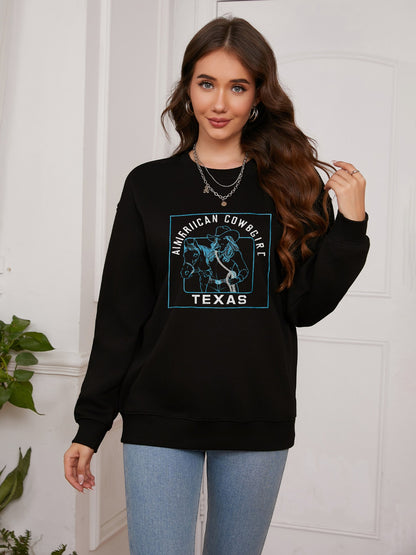 Women American Cowgirl Print Casual Sweatshirt