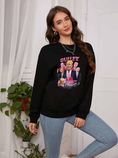 Women GUILTY TRUMP Character Printed Casual Sweatshirt