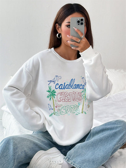 Women Cabablanca GeNTS Letter Print Casual Sweatshirt